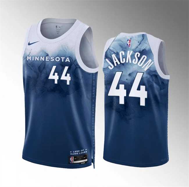 Men%27s Minnesota Timberwolves #44 Justin Jackson Blue 2023-24 City Edition Stitched Jersey Dzhi->new orleans pelicans->NBA Jersey